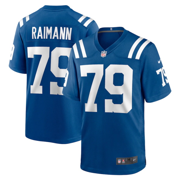 mens nike bernhard raimann royal indianapolis colts player game jersey